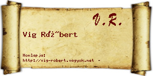 Vig Róbert névjegykártya